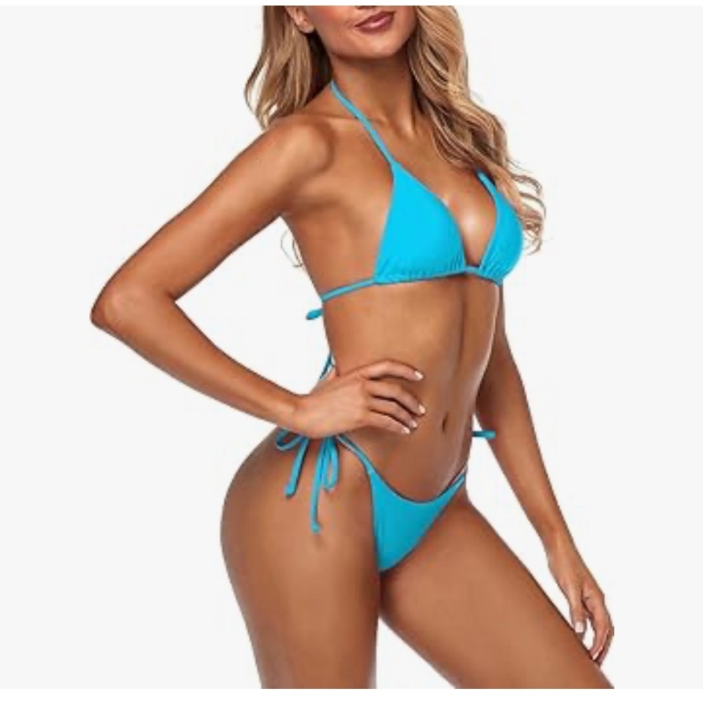 Women's Blue Bikini Set - Picture 4 of 6